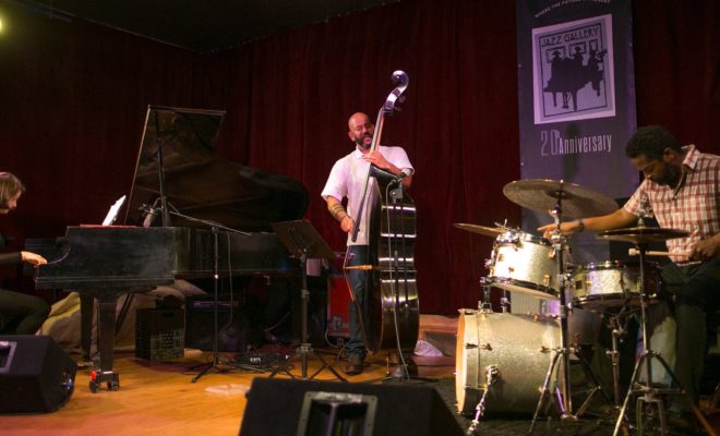 Eric Revis with his Upton Travel Bass
