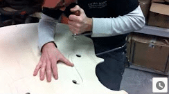 Carving the ff's on a Brescian Upton Bass