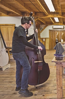 Jack Hanlon playing an upright bass