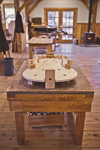 workbench in the bass barn