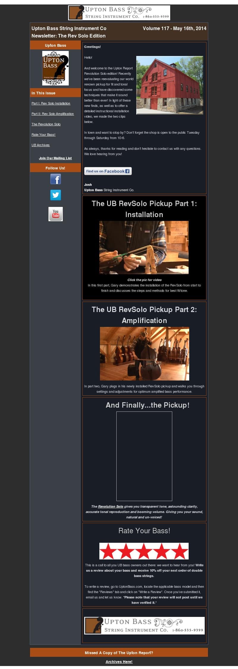 The Upton Report Vol. 117 The REV SOLO Edition