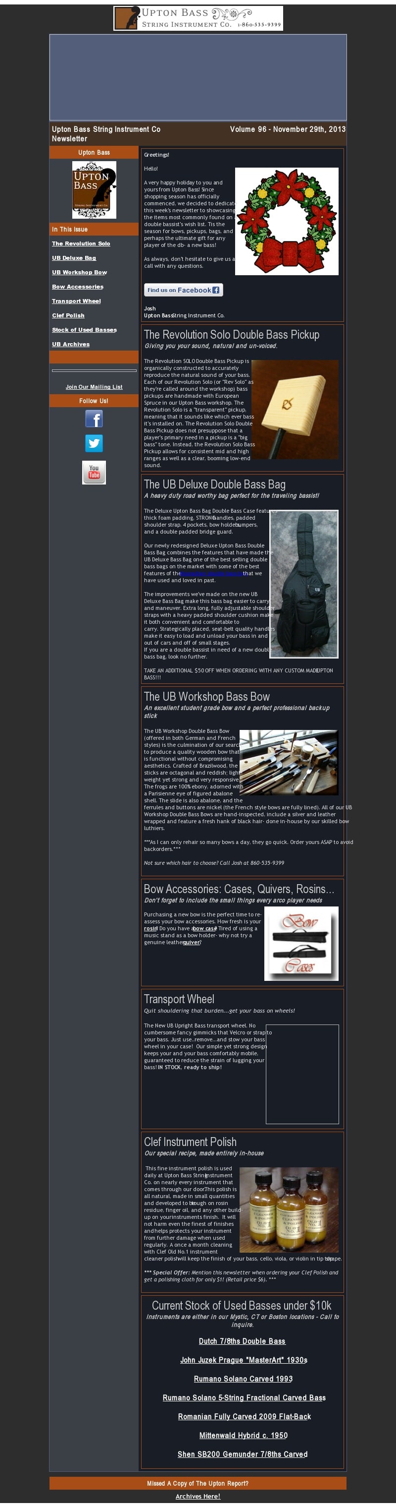 The Upton Report Vol. 96 HOLIDAY NEWSLETTER