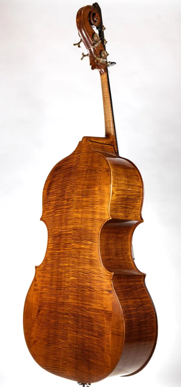 3/4 rear view of Donald Gorman 2007 double bass.