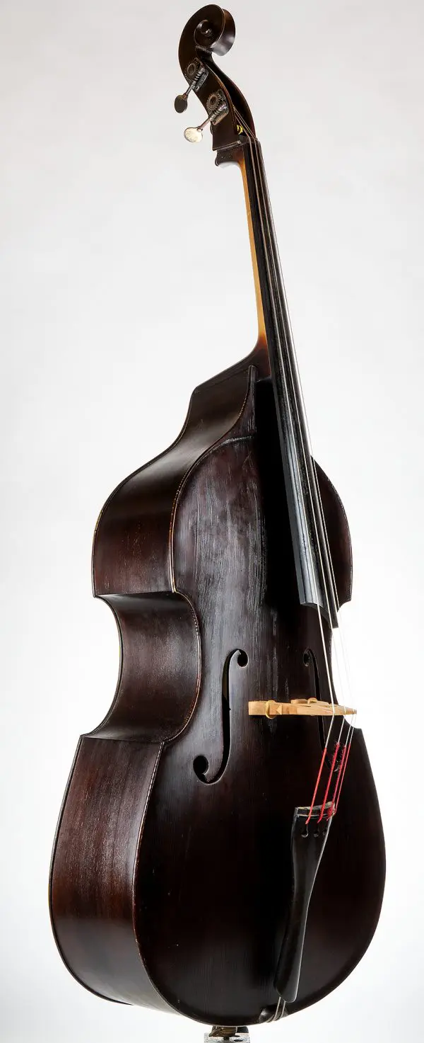3/4 front view of 2014 Upton Gary Karr double bass