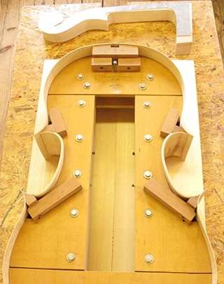Upton Bass Custom Cello Commission rib layout on top