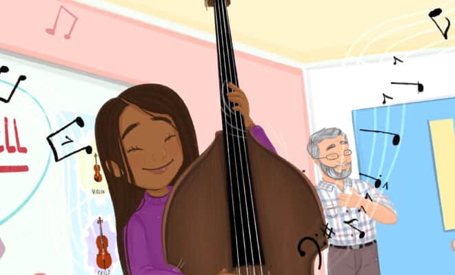 Children's book about the double bass