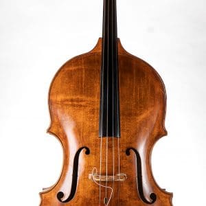 2007 Donald Gorman handmade double bass, full front view